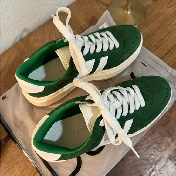 MADDEN GIRL Green and White Platform Sneakers - Picture 3 of 3